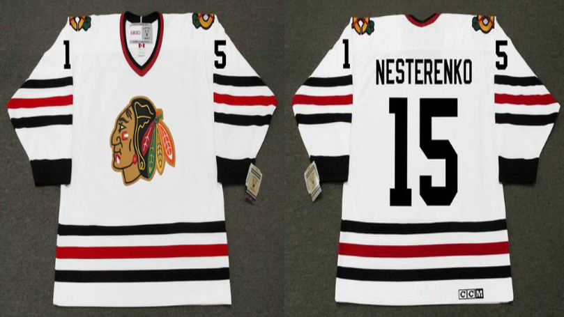 2019 Men Chicago Blackhawks 15 Nesterenko white CCM NHL jerseys